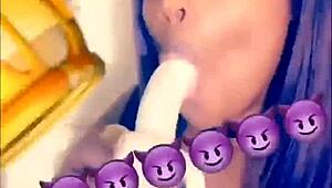 banana turns into throbbing cock for butta's sloppy deepthroat blowjob skills