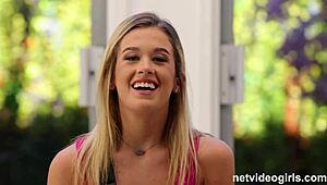 Hey shy innocent blonde, ready to ride cock cowgirl on sofa after interview?