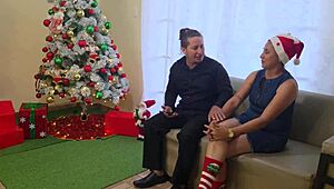 Hey stepmom didn't you want this perverted Christmas milf sex with big tits ass fucking?