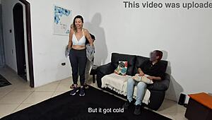 stepfather ravages son's girlfriend pussy doggystyle while he watches humiliated