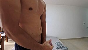 moaning loud as i stroke my oiled cock homemade pov solo