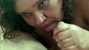 BBW Milf Sucks Cock Swallows Huge Cum Load