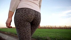 worship this milf's juicy ass in tight leopard leggings! 🍑🔥