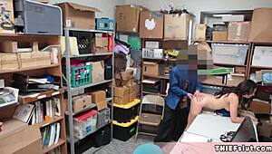 EXTRA CUTE BRUNETTE THIEF TAYLOR CAUGHT PUNISH FUCKED BACKROOM!