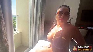 Busty thick milf Monica Santhiago's fat ass slammed by Rome Major's big black cock doggystyle 🍑🍆🔥