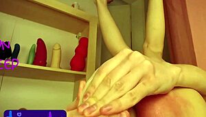 Skinny blonde shoves huge buttplug deep in ass for gaping homemade solo farting