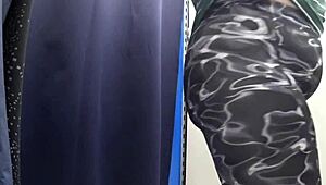 whoa check this big ass chubby milf pawg in white panties squeezing into tight leggings... fitting room spy cam!! 🔥🍑