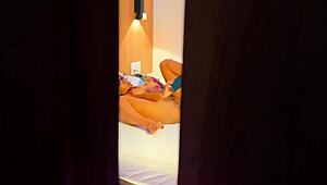 stepmom rubs her wet pussy not knowin stepson spies 😏🔥