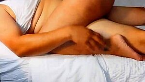 😩 Latina cuckold wife rides husband's friend big tits ass cowgirl while he records orgasm!