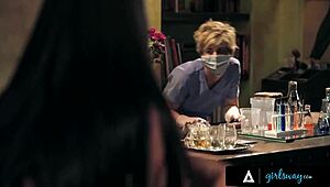 adriana chechik turns squirting nympho under dr jensen's hospital touch.