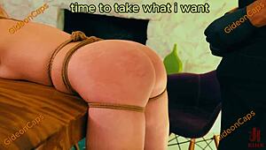 Blonde bound in bondage takes rough fisting deep in big ass from maledom master