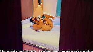 stepmom rubs her wet pussy not knowin stepson spies 😏🔥