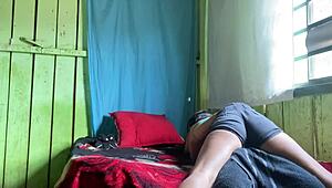 Beautiful brunette girlfriend with big ass moans during homemade anal creampie session