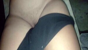 sexy amateur's tight shaved wet pussy orgasms creampie begging to lick