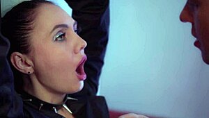 Pervert, why piss on her tits before roughly ass-fucking your gagging wench?