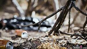 i spy on that homeless guy watching this brunette take big black cock interracial