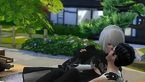 voyeur catches sims 4 bathers in wet oral pussy masturbation surprise