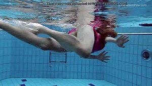 anna netrebko glides underwater in bikini teasing her wet petite curves