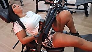 hairy pussy amateur slut fingers herself deep then bends over for public doggystyle fuck