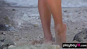 whoa anika shay's big tits bubble butt beach reveal 😍🍑🔥