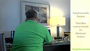 Tiana Blow's wet pussy tempts coach Tadpole into missionary pounding after deepthroat tryout 😏💦👠