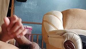 young latina teases panties during intimate living room play