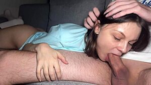 skinny cute couple's steamy dorm romp with creampie finish