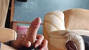 young latina teases panties during intimate living room play