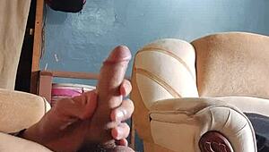 young latina teases panties during intimate living room play