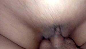 sexy amateur's tight shaved wet pussy orgasms creampie begging to lick
