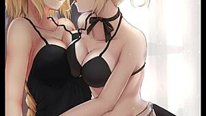 she browses through solo hentai anime pics casually sharing the steamy details