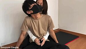 Intense handjob chokes glans torture massive cumshot Japanese amateur