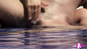 busty blondes and brunettes LICK TITS FINGERING poolside! viv thomas HD