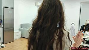 that foot fetish brunette girlfriend shanaxnow sucks toes early morning in bed