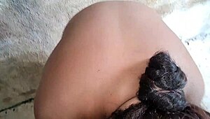 Mother-in-law gulps stepson's massive facial cumshot outside! Can you handle her squirting tits?