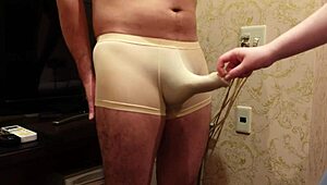 Weak Cock Rubbed Roughly on Glans Until Explosive Cumshot