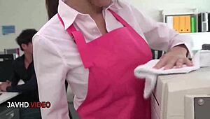 Chihiro akino delivers intense blowjob in office lady creampie fantasy