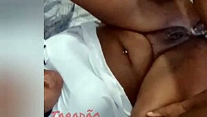 Preta safada hairy latina big natural saggy tits big pussy beaver gozando loud gemendo orgasm deepthroat anal lingerie facial cumshot