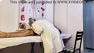 Nurse Exam Turns Hard When Patient's Monster Cock Stands Up!