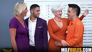 Nana's Sloppy Cumswap Session With DD White Stevie K And Casey