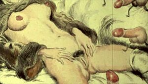 vintage erotic drawings showcase retro hardcore scenes