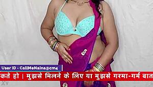 Naughty indian wife naina bends over doggystyle for homemade anal with big tits bouncing on webcam!