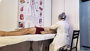 Nurse Exam Turns Hard When Patient's Monster Cock Stands Up!