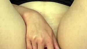 sexy home girl amelie dubon teases pussy in close-up solo play