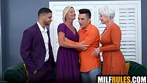 Nana's Sloppy Cumswap Session With DD White Stevie K And Casey