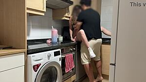 damn while im on phone with bf stepdad eats my shaved pussy fucks hard creampie inside