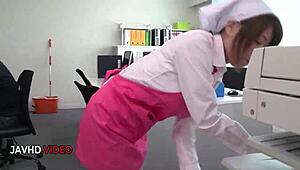 Chihiro akino delivers intense blowjob in office lady creampie fantasy