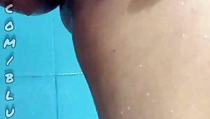 dirty latina flashes pussy girlfriend cleans then dirties it