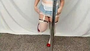 Millie Moore dances on pole then gets fucked and facialed in Dorothy cosplay