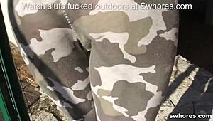 Amateur Redhead Czech Street Whore Sucks Outdoor Cock Deep